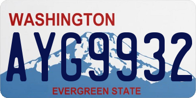 WA license plate AYG9932