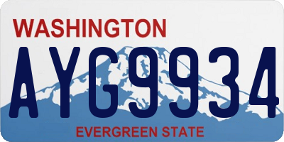 WA license plate AYG9934