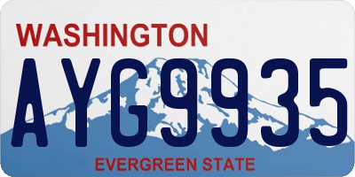 WA license plate AYG9935