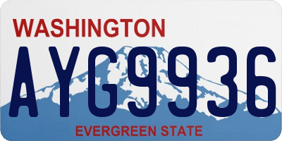 WA license plate AYG9936