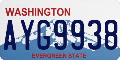 WA license plate AYG9938