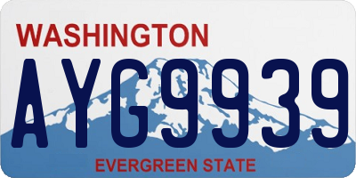 WA license plate AYG9939