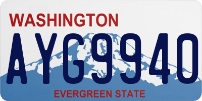 WA license plate AYG9940