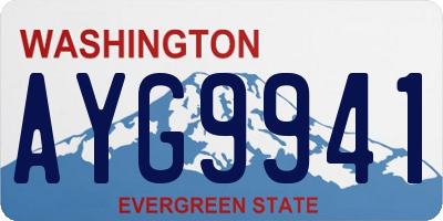 WA license plate AYG9941