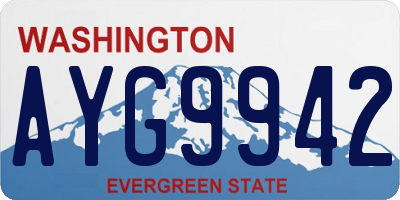 WA license plate AYG9942