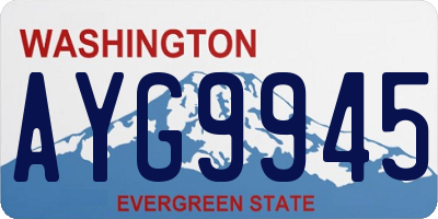 WA license plate AYG9945