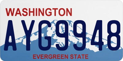 WA license plate AYG9948