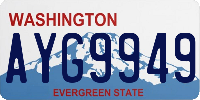 WA license plate AYG9949