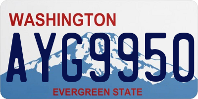 WA license plate AYG9950