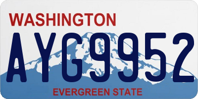 WA license plate AYG9952