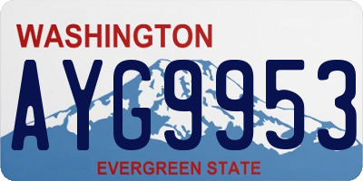 WA license plate AYG9953