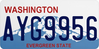 WA license plate AYG9956