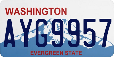 WA license plate AYG9957