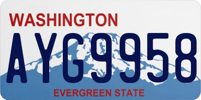 WA license plate AYG9958