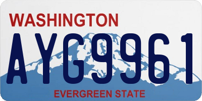WA license plate AYG9961