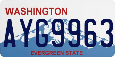 WA license plate AYG9963