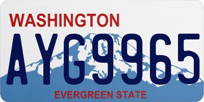 WA license plate AYG9965