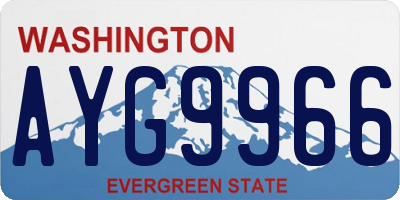WA license plate AYG9966