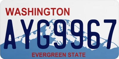WA license plate AYG9967