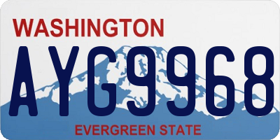 WA license plate AYG9968
