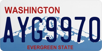 WA license plate AYG9970