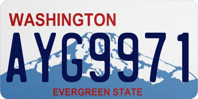 WA license plate AYG9971