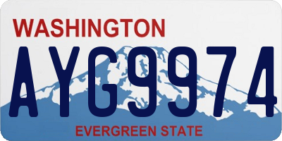 WA license plate AYG9974