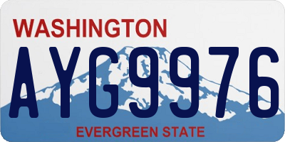 WA license plate AYG9976