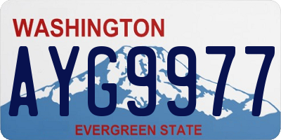 WA license plate AYG9977