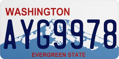 WA license plate AYG9978