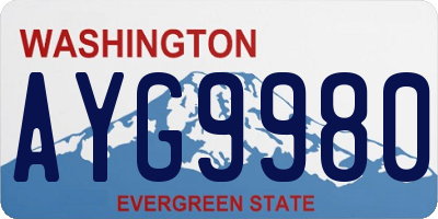 WA license plate AYG9980