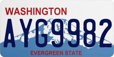 WA license plate AYG9982