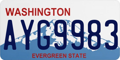 WA license plate AYG9983