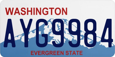 WA license plate AYG9984