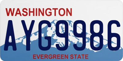 WA license plate AYG9986