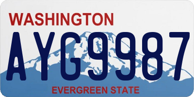 WA license plate AYG9987