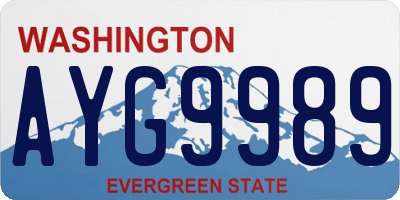 WA license plate AYG9989