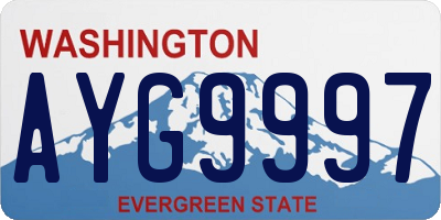 WA license plate AYG9997