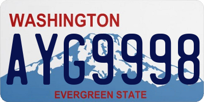 WA license plate AYG9998