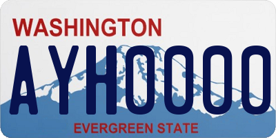WA license plate AYH0000