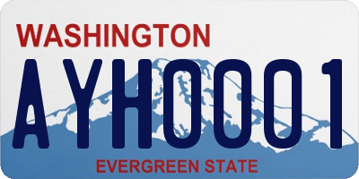 WA license plate AYH0001