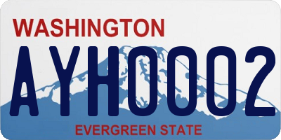 WA license plate AYH0002