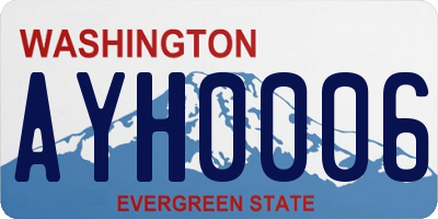 WA license plate AYH0006