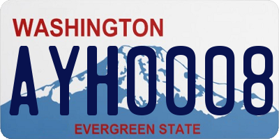 WA license plate AYH0008
