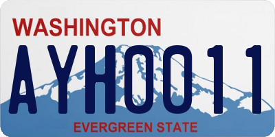 WA license plate AYH0011