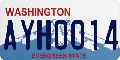 WA license plate AYH0014