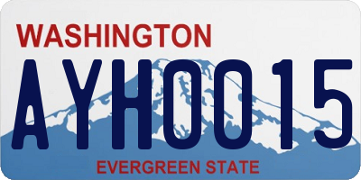 WA license plate AYH0015