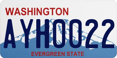 WA license plate AYH0022