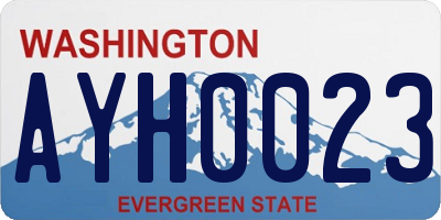 WA license plate AYH0023