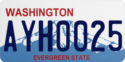 WA license plate AYH0025
